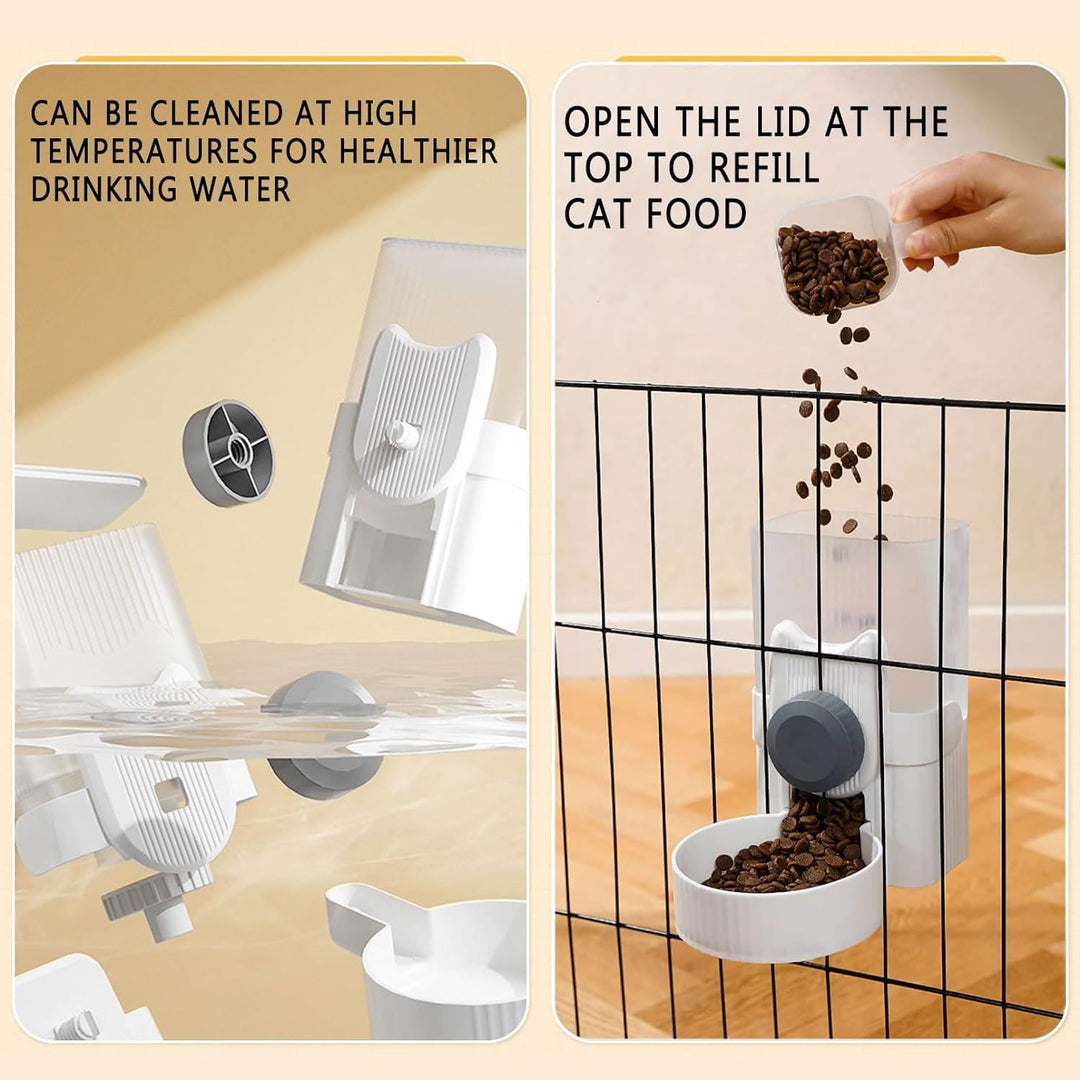 Kathson Rabbit Gravity Auto Feeder Set 35oz Hanging Automatic Food Water Dispenser Cage Automatic Fe