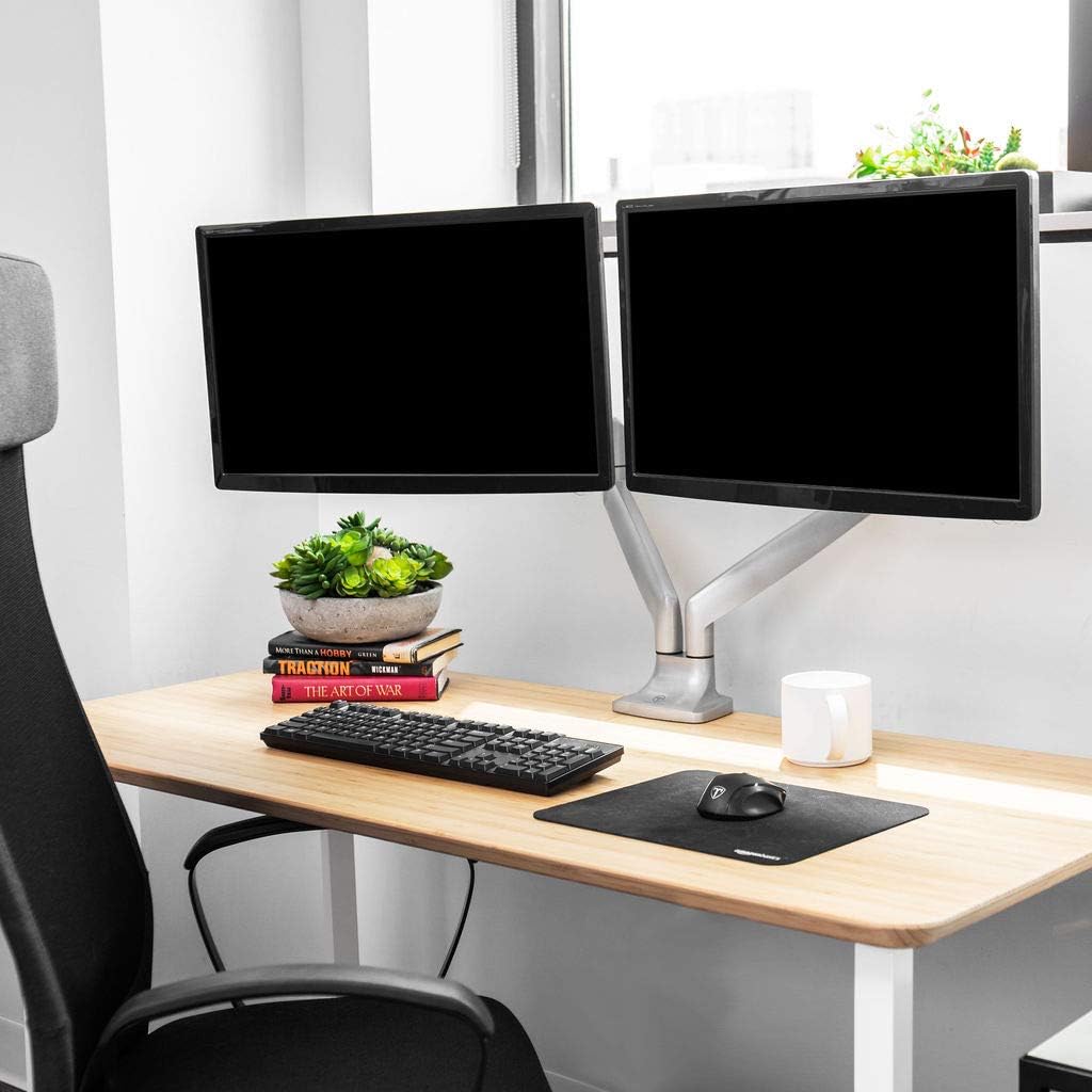 TechOrbits Dual-Monitorständer – Universal-Schreibtischhalterung für 13 bis 30 Zoll Computer-Bildsch