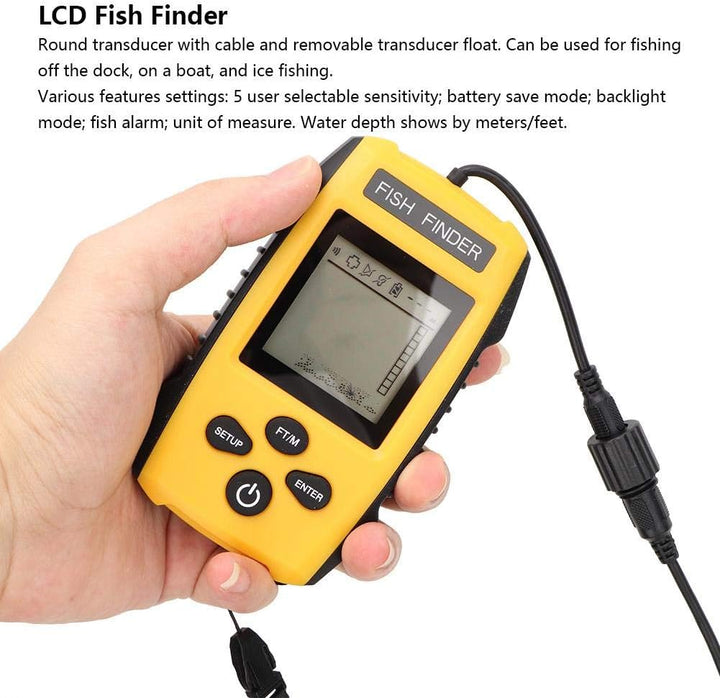 Oumefar Handheld Fish Finder LCD Tragbarer Fischfinder Angeln zubehör Angelkajak Fishfinder Contour
