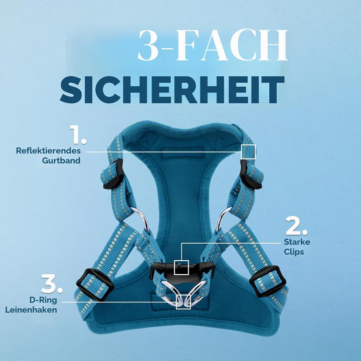 Voyager Verstellbares Hundegeschirr mit Reflektorstreifen by Best Pet Supplies - Strapazierfähige Ga