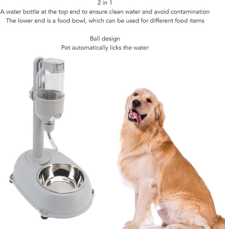 VBESTLIFE Stehender Wasserspender für Haustiere, 500 Ml, Multifunktionaler Hunde-Wasserflaschenständ