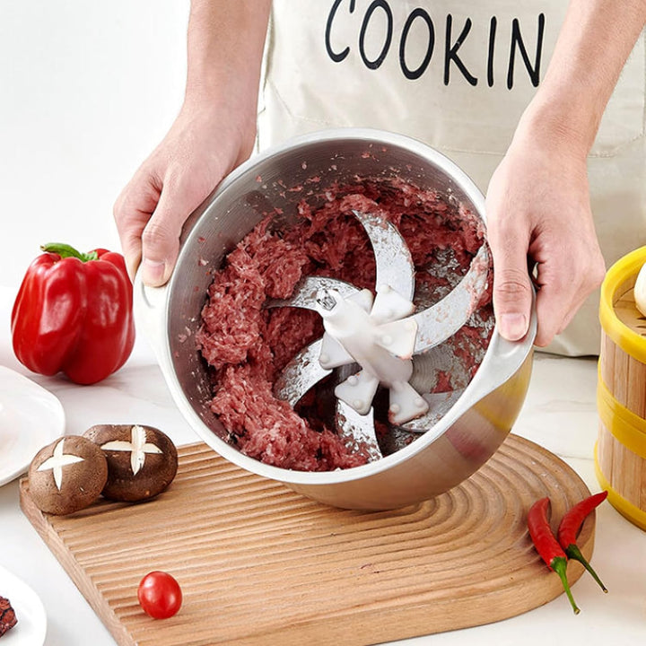 Zerkleinerer Elektrisch Mini, 2L Multizerkleinerer Elektrisch-Food Processor 300W 3 Geschwindigkeite