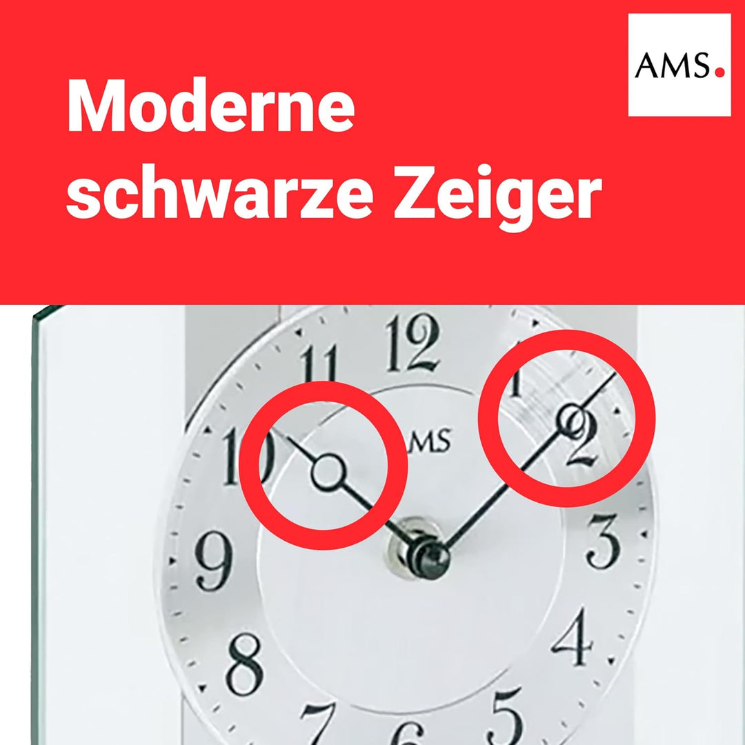 AMS Moderne Tischuhr mit Quartzwerk, batteriebetrieben - Modern Style 1120