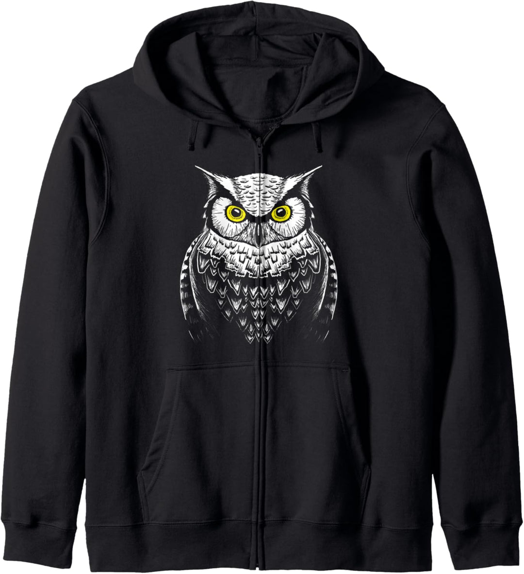 Great Horned Owl Artistic Illustration Ornithophile Kapuzenjacke