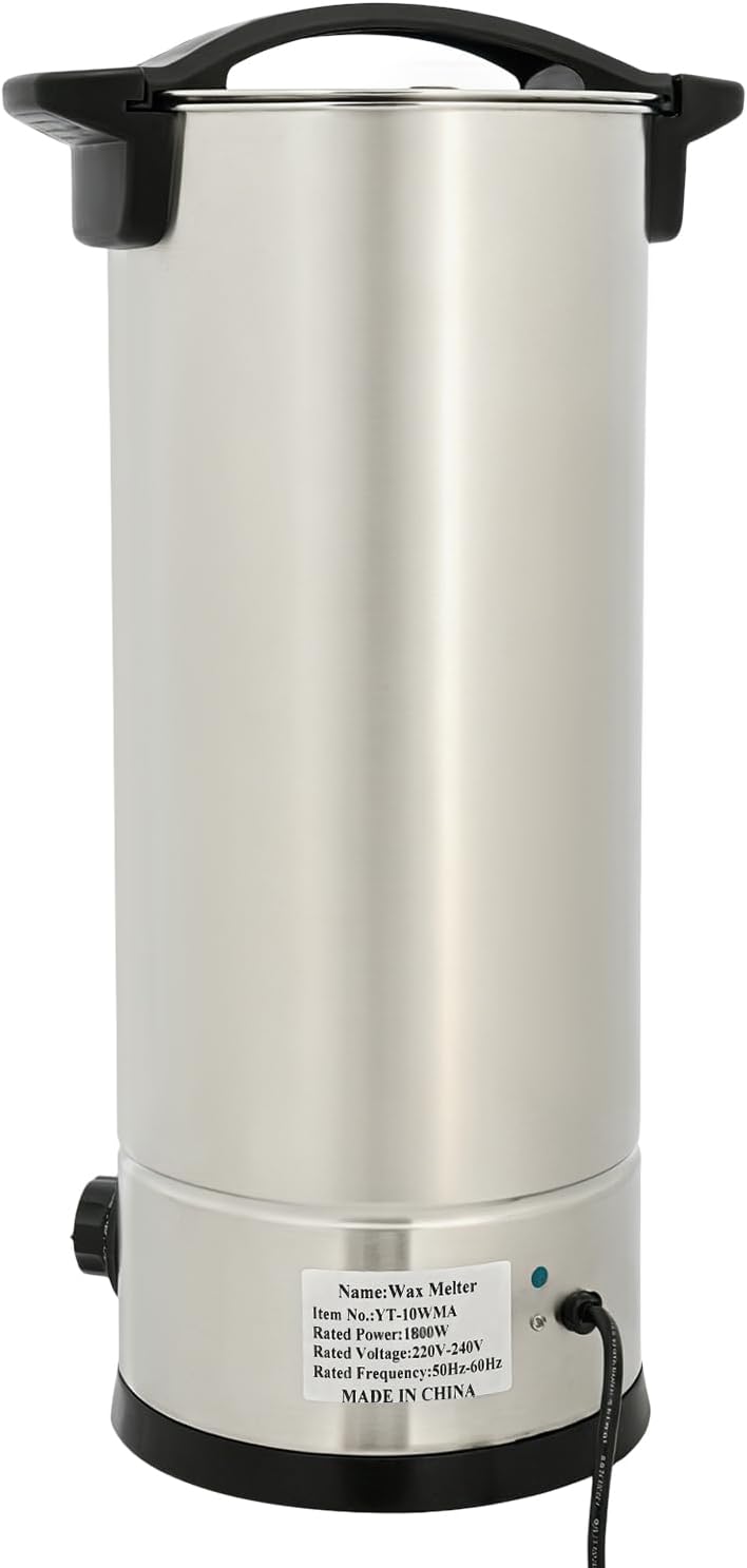 Wachsschmelzer 9L, Wachsschmelztiegel mit Temperaturregelung für Kerzen | 1800W 304 Edelstahl + PP,