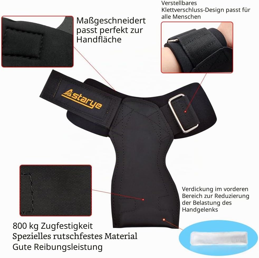 Professionelle Handschuhe für Fitness Unisex-Zughilfen mit extra Grip 800KG