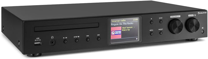 auna iTuner Internet Radio mit DAB+, HiFi Receiver, Internetradio mit CD Player, FM Radio, Digital H