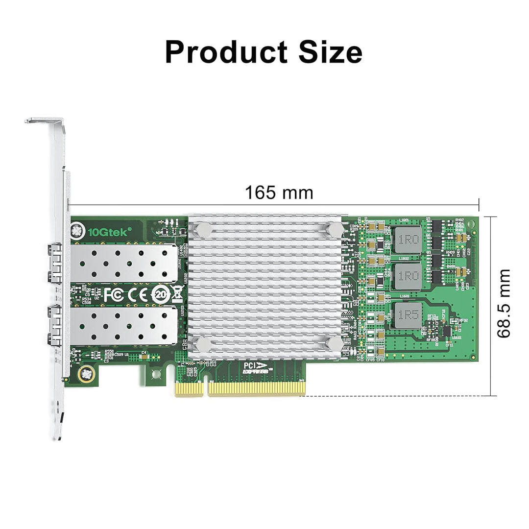 10Gtek® 10Gb PCI-E NIC Netzwerkkarte, mit Broadcom BCM57810S Chipset, Dual SFP+ Port, PCI Express Et