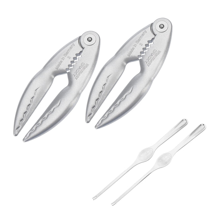 Westmark Hummer-Set, 4tlg., 2 Hummerknacker, Cracky + 2 Hummergabeln, Aluminium mit lebensmittelecht