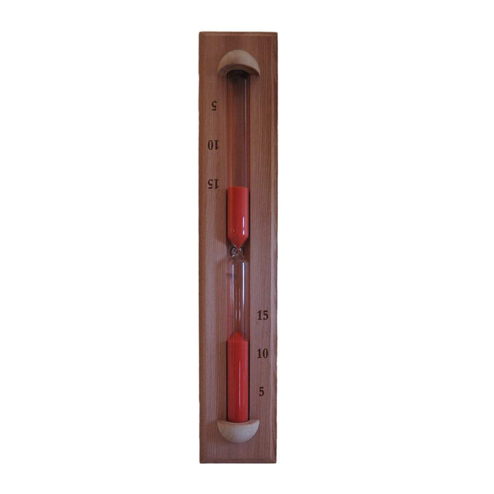 Home Sauna Experience Hse Deluxe Cedar Wand- Rotating Sauna Sand Timer 15 Minuten Rust Red 15 Minute