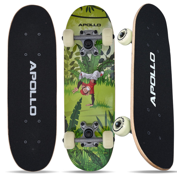 Apollo Kinder Skateboard, kleines Komplett Board mit ABEC 3 Kugellagern und Aluminium Achsen, Coole