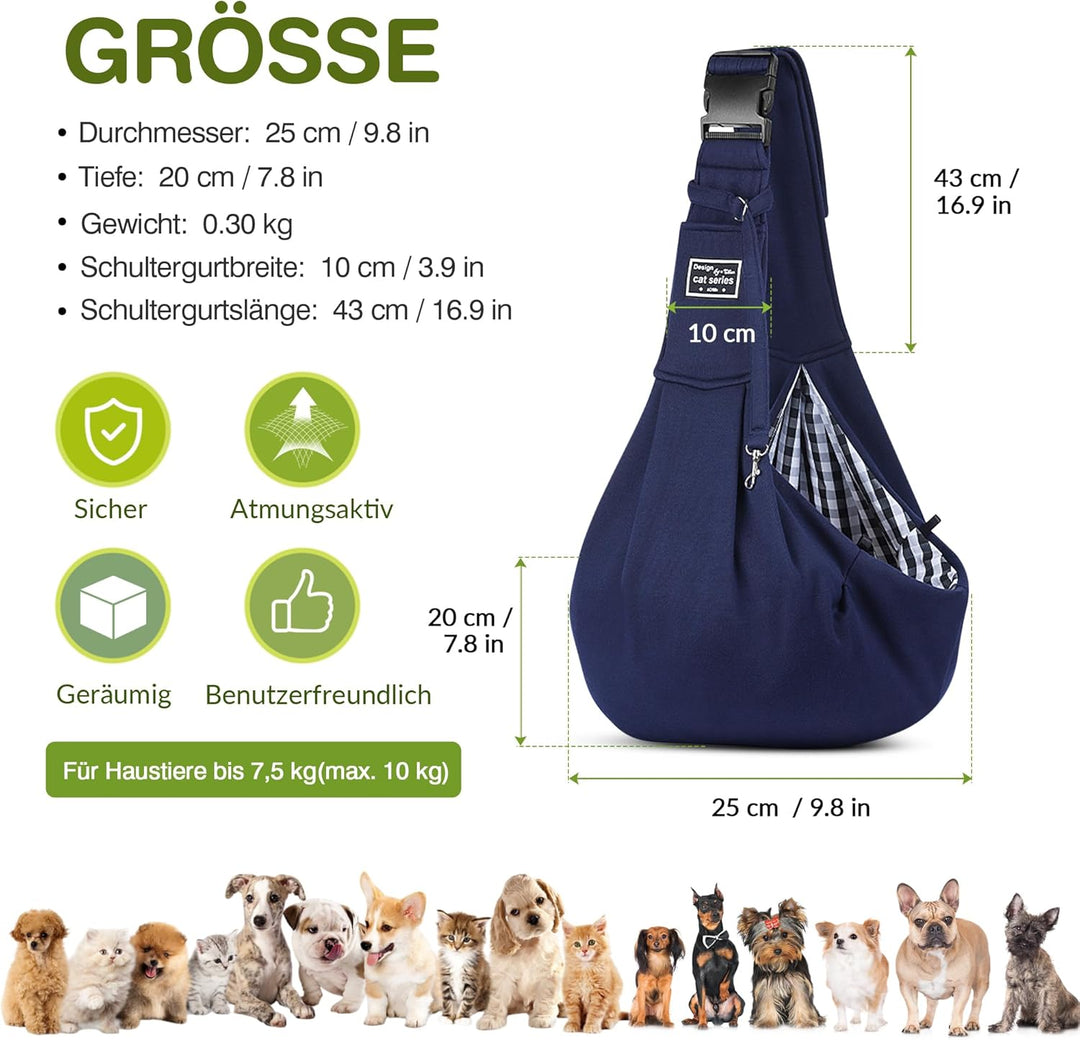 ALLSOPETS Tragbare Hundetragetasche Reisen Haustiertaschen Katzentragetasche Haustiere Welpen Kleine