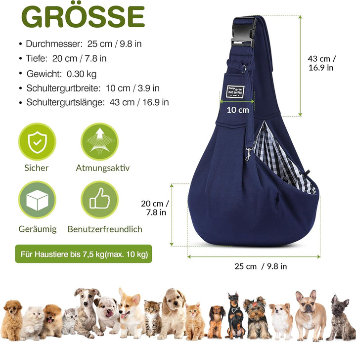 ALLSOPETS Tragbare Hundetragetasche Reisen Haustiertaschen Katzentragetasche Haustiere Welpen Kleine