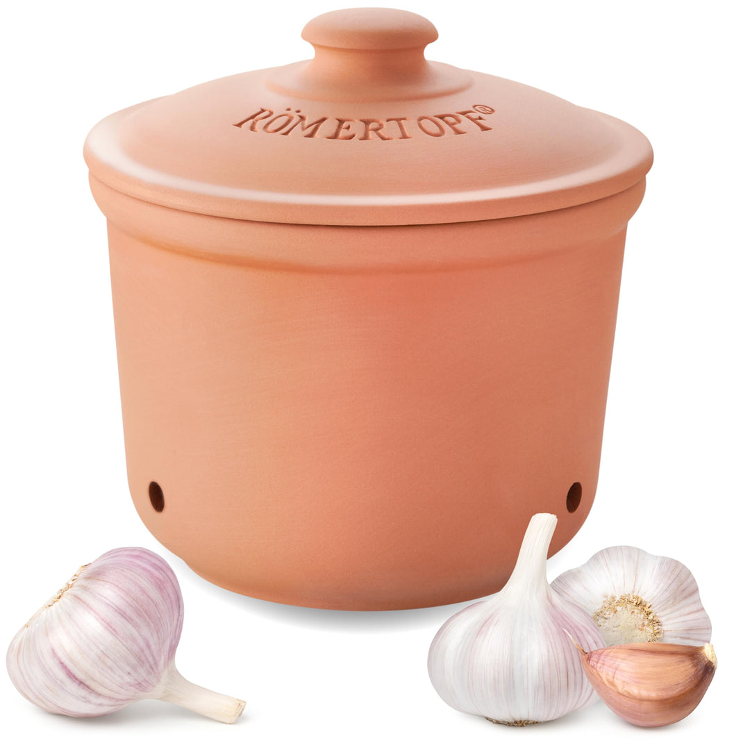 Römertopf Knoblauchtopf aus natürlicher Keramik Ø 12,5cm terrakotta