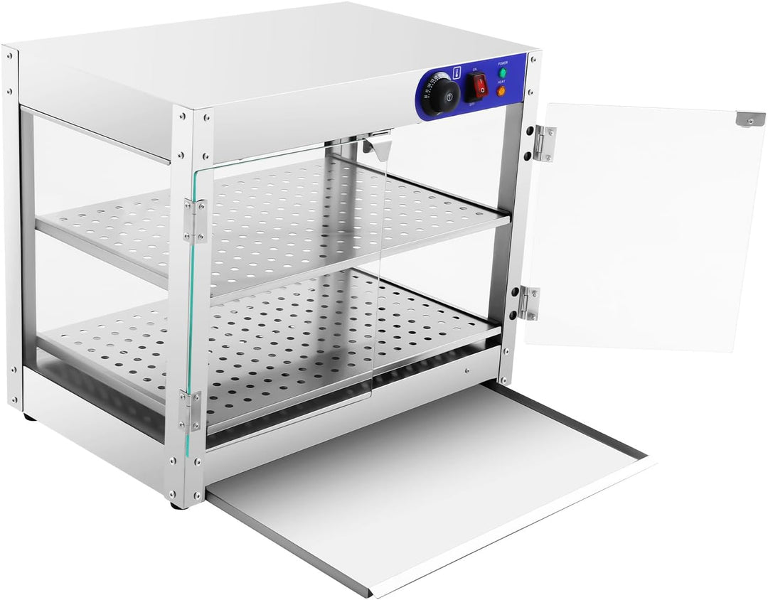 Warmhaltevitrine HeissE Theke SpeisenwäRmer 800W 30-85°C Warmhaltetheke mit Lebensmittel-Clip und 2