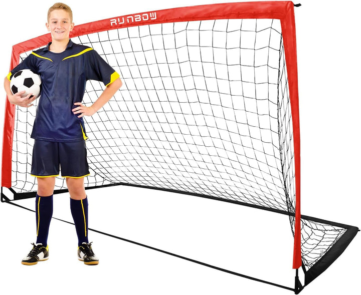 274 x 152 cm Kinder Fussballtor mit Tragesack, tragbare Fussballnetze für Hinterhoftraining, Indoor/