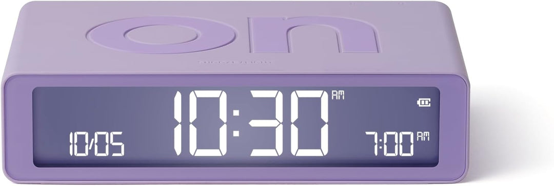 Lexon Flip Classic Morgenwecker, beleuchtet, wendbar mit Seiten on Off und Snooze-Funktion, mit LCD-