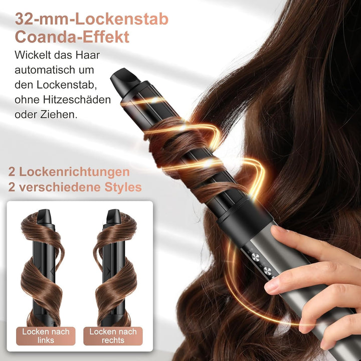 6 in 1 Airstyler, Ionen Föhn, Multifunktionaler Hairstyler, 110000 U/Min, Professioneller Warmluftbü