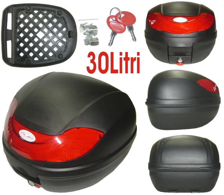 A-Pro 5180000072902 Topcase Motorrad Roller 30lt Universal Tasche Gepaeck Box Koffer Matt, Schwarz