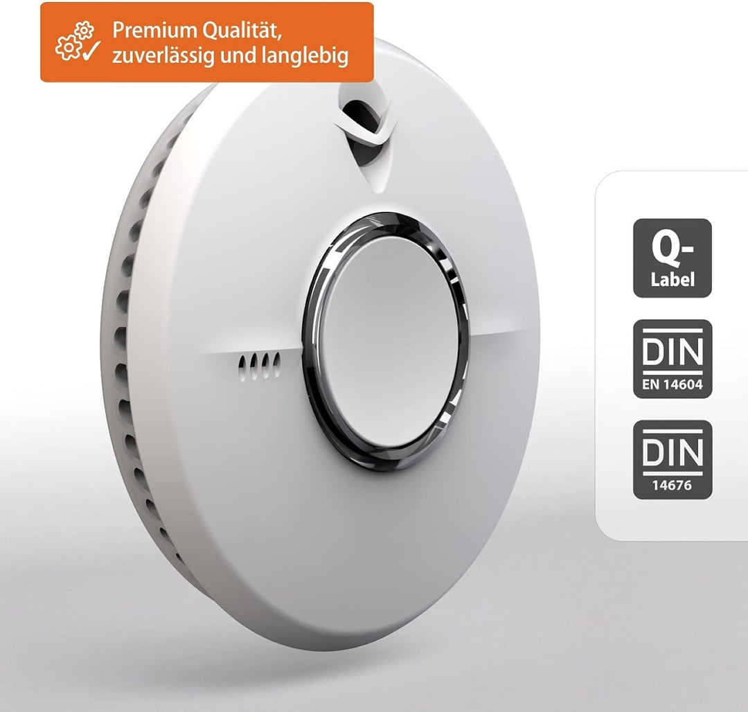 Fire Angel ST-622-DET Q-Label Rauchmelder 10 Jahre Batterie Lebensdauer, Thermoptek P-Line, Stiftung