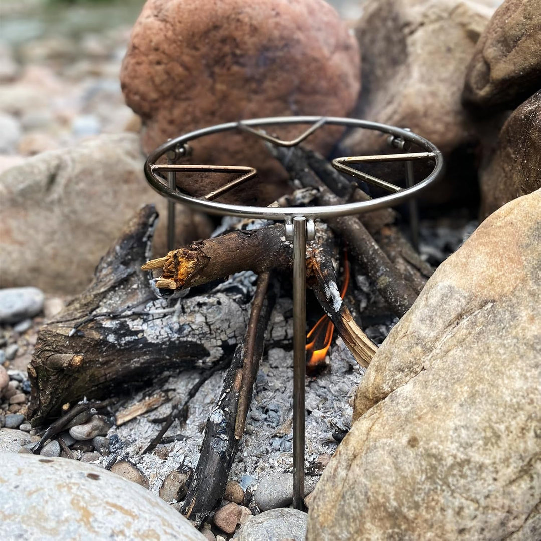 Lagerfeuerstativ zum Kochen – Lagerfeuer Kochausrüstung Dreibein-Lagerfeuerständer für den Aussenber