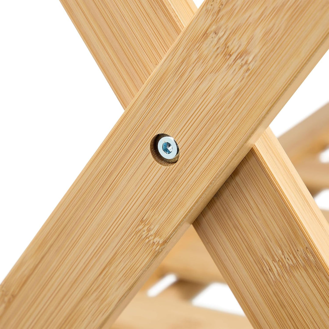 Relaxdays 2 x Kofferständer, klappbar, Bambus, HBT: 56 x 68,5 x 41,5 cm, Gepäckständer mit Ablage, K