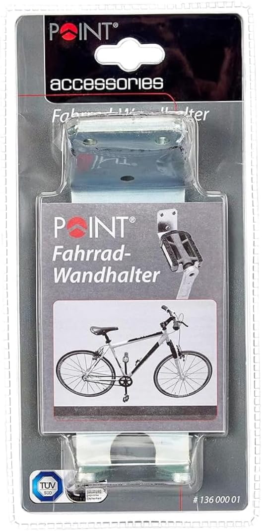 POINT Fahrrad Wandhalter (Pedalaufhängung), inkl. Bef. Material, doppelpack Wandhalter Paar, Wandhal