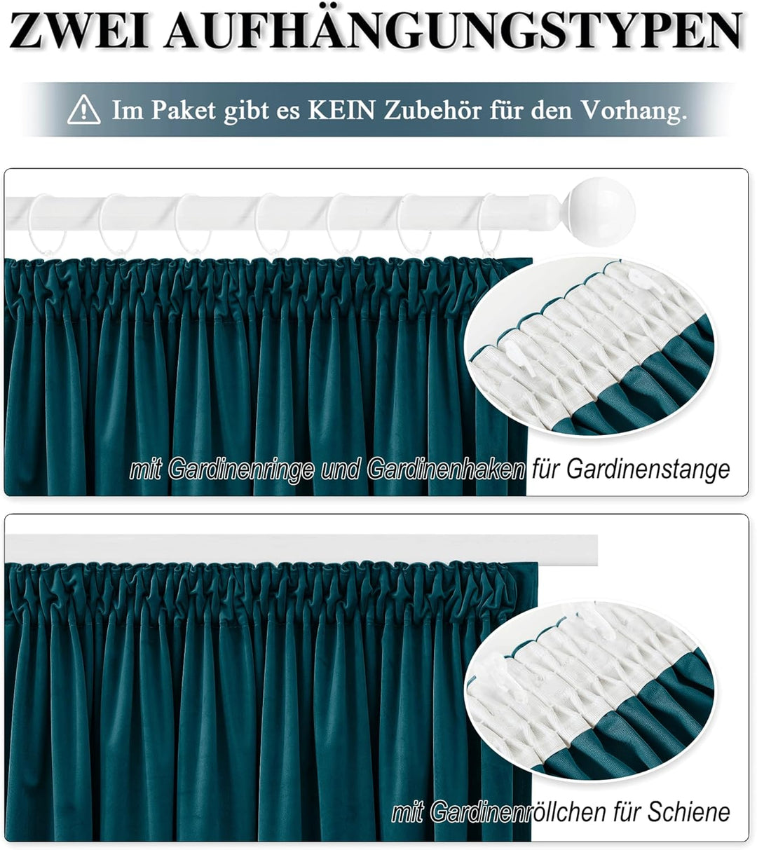 PONY DANCE Thermogardine Kälteschutz Samt Gardinen mit Kräuselband 2er Set H 220 x B 132 cm Samtvorh