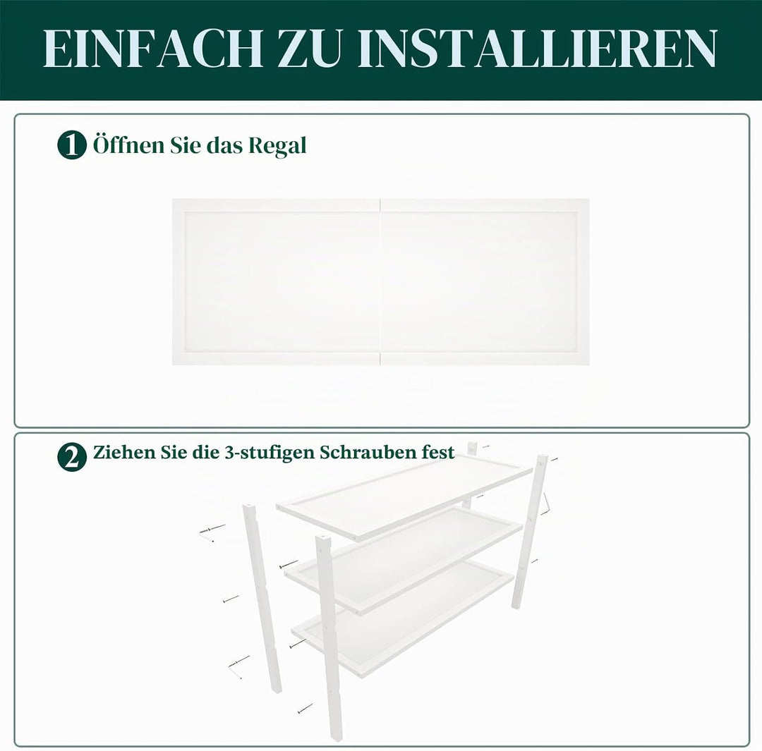 smiry Schuhregal aus Bambus, Stabile Schuhablage, Platzsparend Schuhständer für Schuhe, Handtasche,