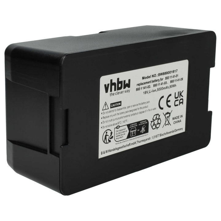 vhbw Akku kompatibel mit Husqvarna Automower 550H 2019, 550 EPOS Rasenroboter Rasenmäher (5000mAh 18