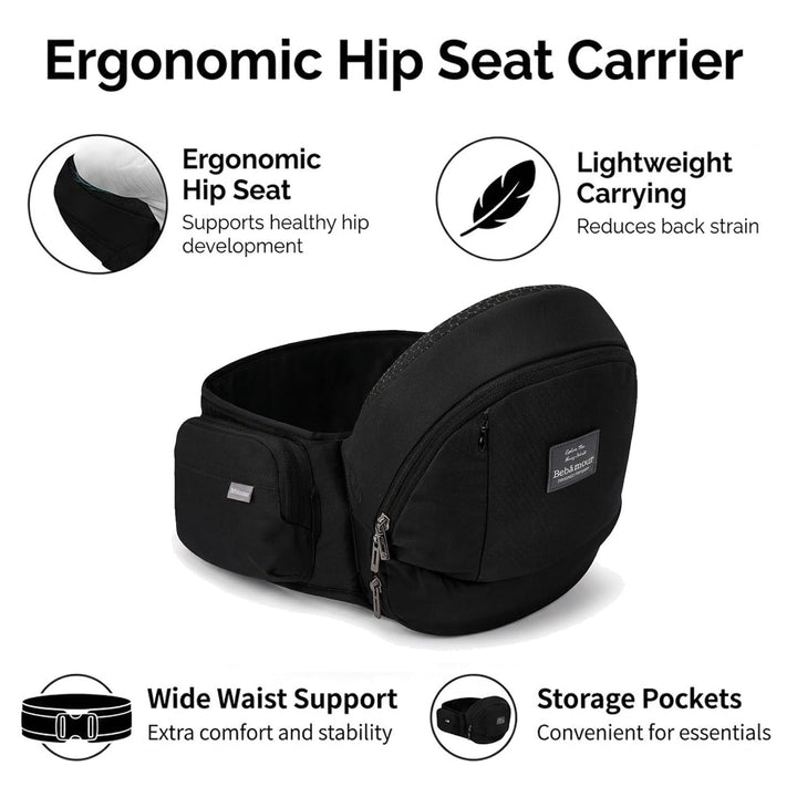 Bebamour Babytrage Hip Seat 0-36 Monate Lightweight 3 in 1 Babytrage Neugeborenes bis Kleinkind HipS