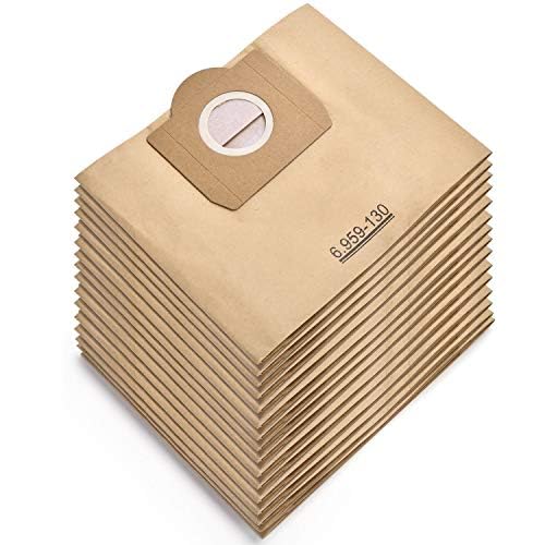 Rebirthcare 15 Stück WD3 Staubsaugerbeutel für Karcher 6.959-130.0 Papier Filtertüten Beutel für WD3
