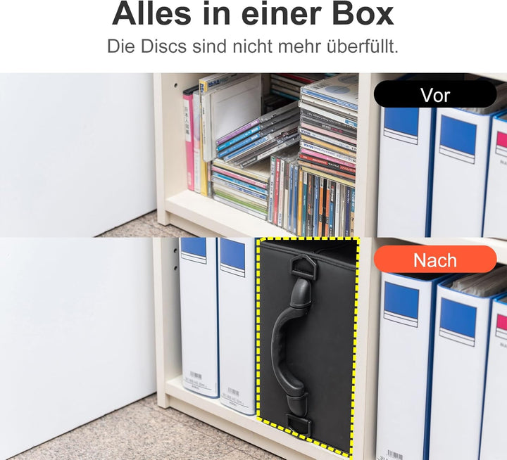 SANWA CD Tasche, 512 Kapazität DVD Blu-ray Mappe zur Aufbewahrung, Hartschale Film Medien CD Hüllen