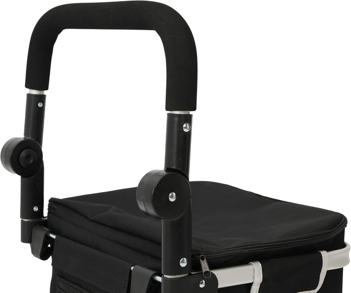 Sillar Einkaufstrolley klappbar 56 L – Einkaufsroller/Warenkorb/Hackenporsche mit Kühlfunktion 5 L,
