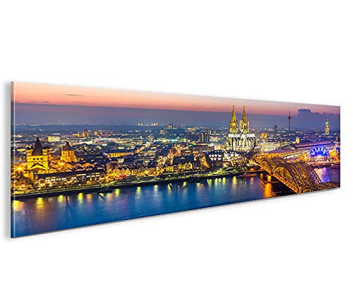 islandburner Bild Bilder auf Leinwand Cologne Köln Panorama XXL Poster Leinwandbild Wandbild Dekoart