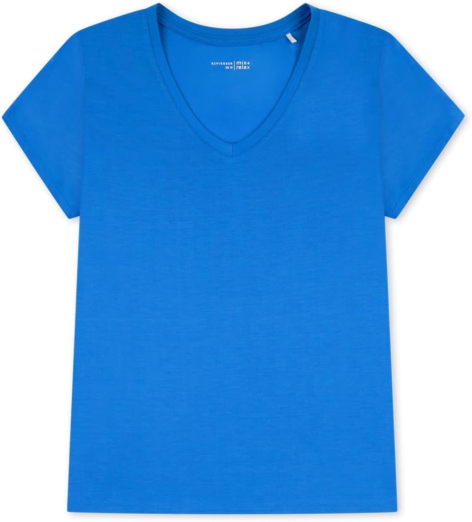 Schiesser Damen Schlafhose Kurz Webhose-Mix + Relax Pyjamaunterteil, Aquarium_182640