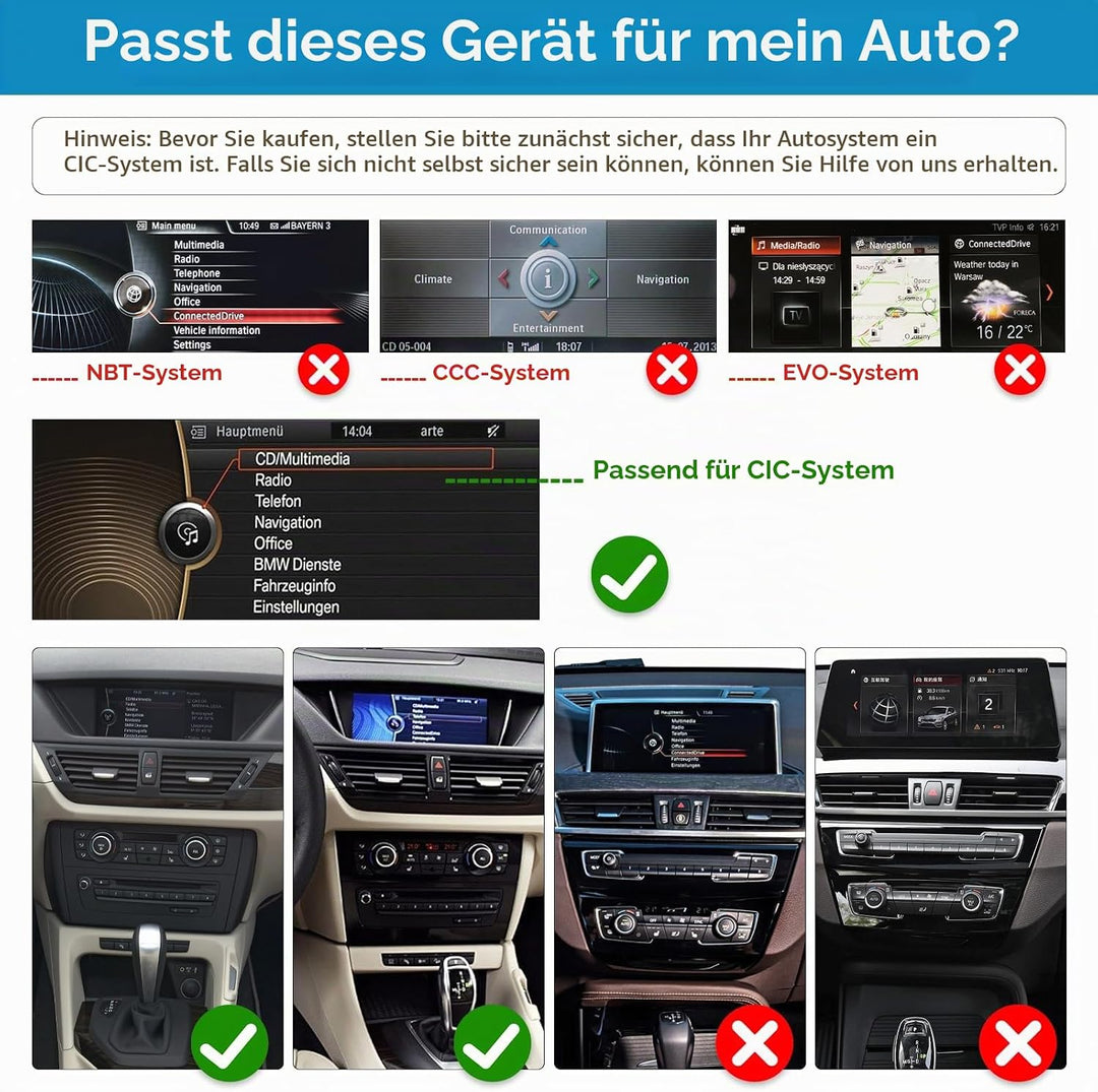 Autoradio 10,25-Zoll-Touchscreen mit kabellosem Carplay und Android Auto für 2009-2015 BMW X1-Serie