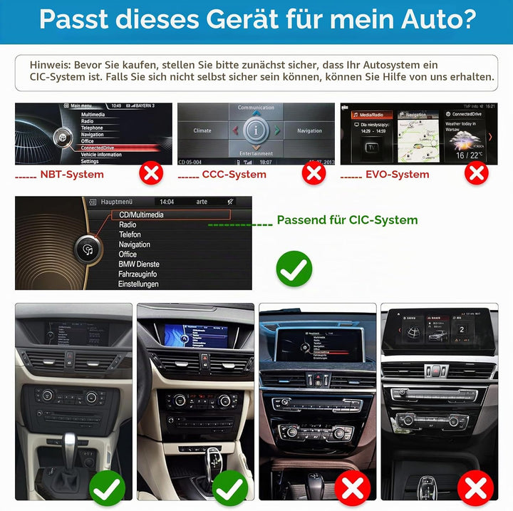 Autoradio 10,25-Zoll-Touchscreen mit kabellosem Carplay und Android Auto für 2009-2015 BMW X1-Serie