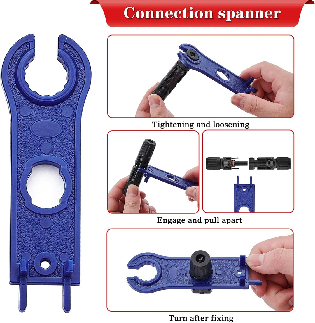 Solar Crimpzange Set für 2.5/4/6mm² Solarpanel PV Kabel, 10 Paar Kabelstecker, 10 Paar Männlich/Weib