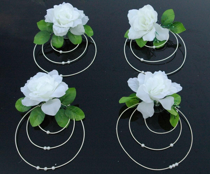 Marta Auto Schmuck Braut Paar Rose Deko Dekoration Autoschmuck Hochzeit Car Auto Wedding Deko PKW (W