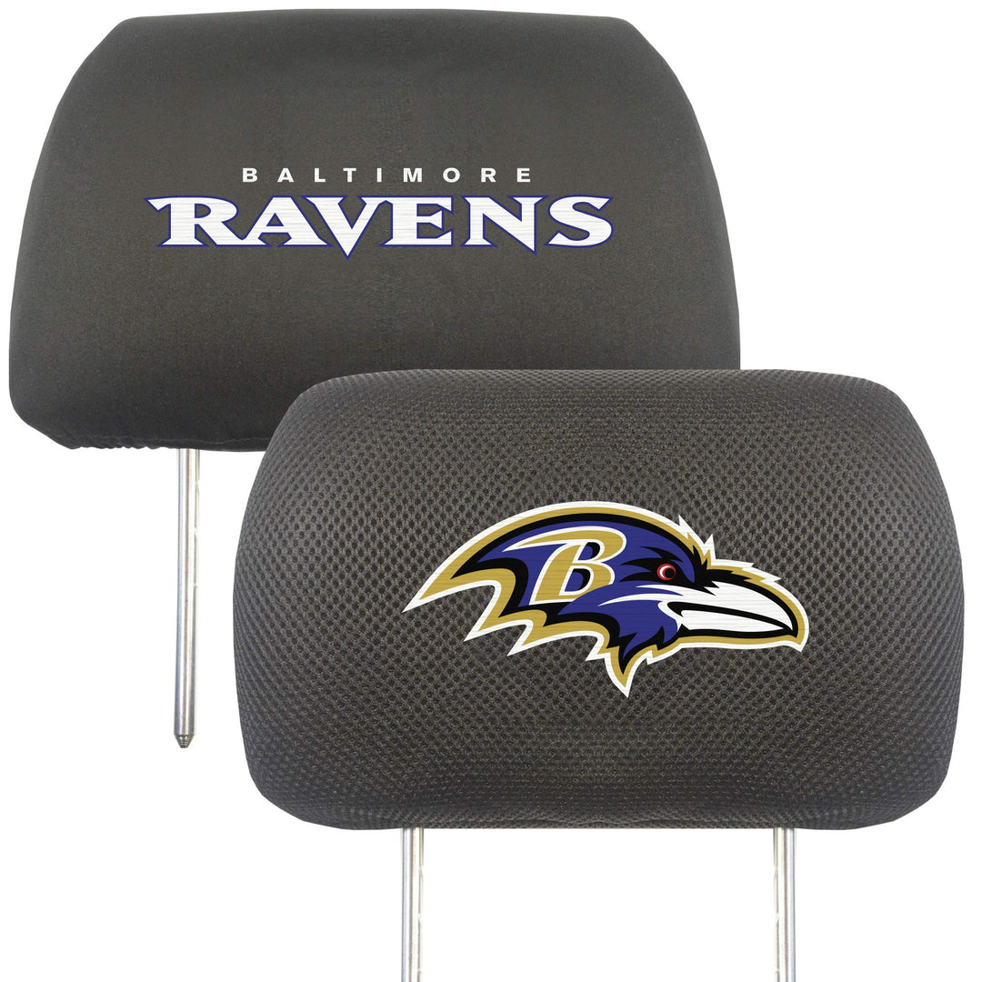 FANMATS NFL Unisex-Erwachsene Auto Kopfstützenbezüge Baltimore Raben 10" x 14" Schwarz, Baltimore Ra