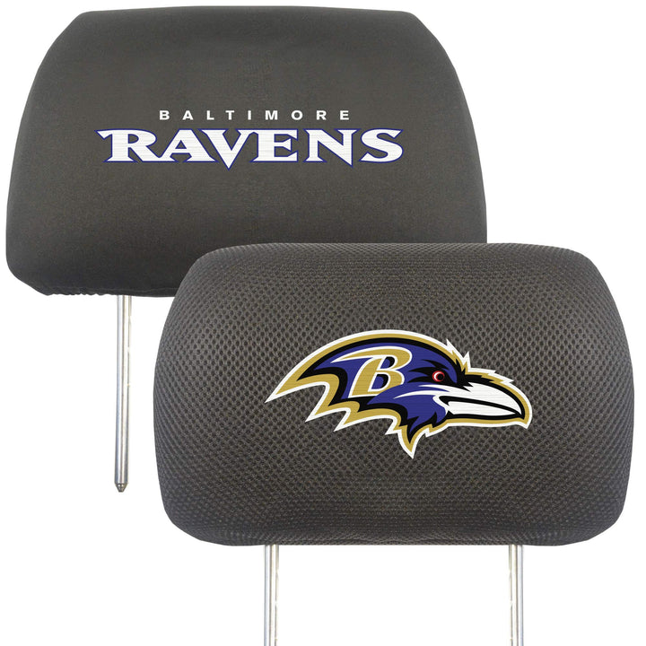 FANMATS NFL Unisex-Erwachsene Auto Kopfstützenbezüge Baltimore Raben 10" x 14" Schwarz, Baltimore Ra