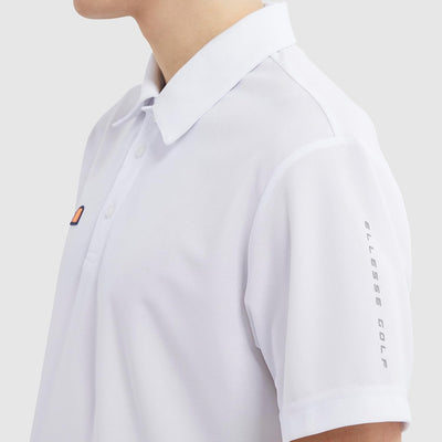 Ellesse Herren Bertola Anti-Odour-Feuchtigkeitsdocht 3-Knopf-Golf Polo-Hemd S Weiss, S Weiss