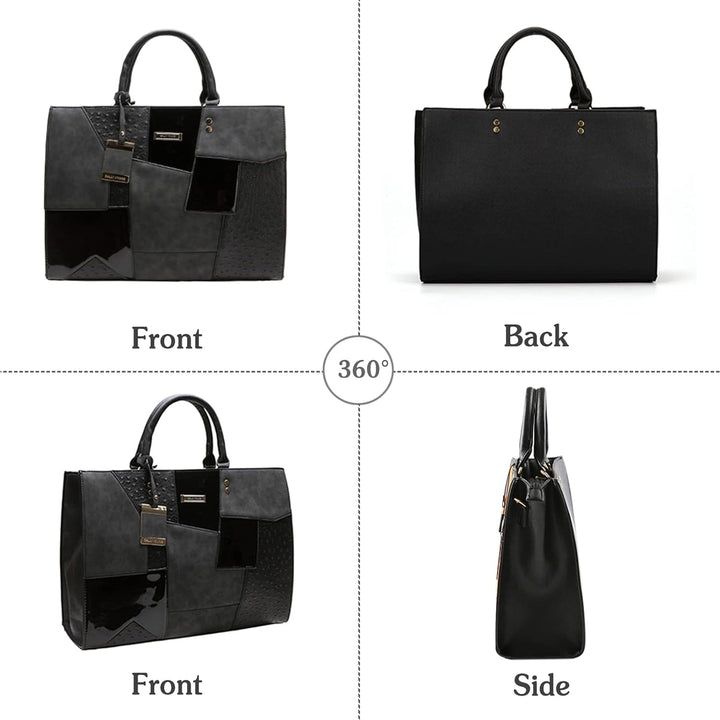 PORRASSO Damen Handtasche Mode Henkeltaschen Frauen Gross Schultertasche PU Leder Shopper Umhängetas