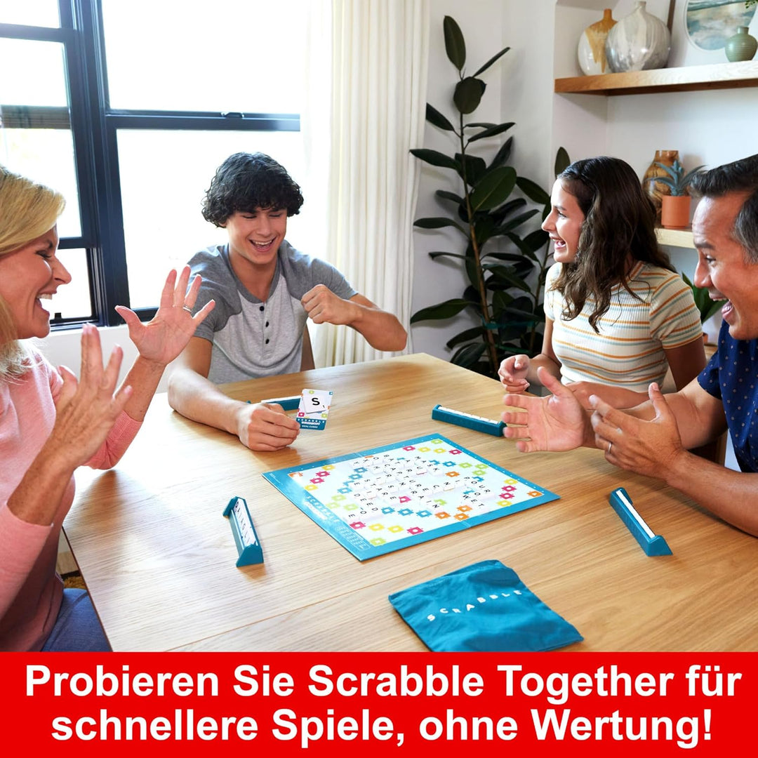 MATTEL GAMES Scrabble Zwei in Eins - Doppelseitiges Brettspiel für schnelles, zwangloses und koopera