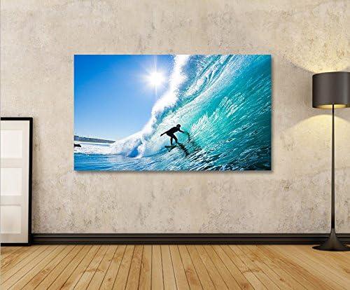 islandburner Bild Bilder auf Leinwand Big Wave Surfen Wellenreiten 1p XXL Poster Leinwandbild Wandbi