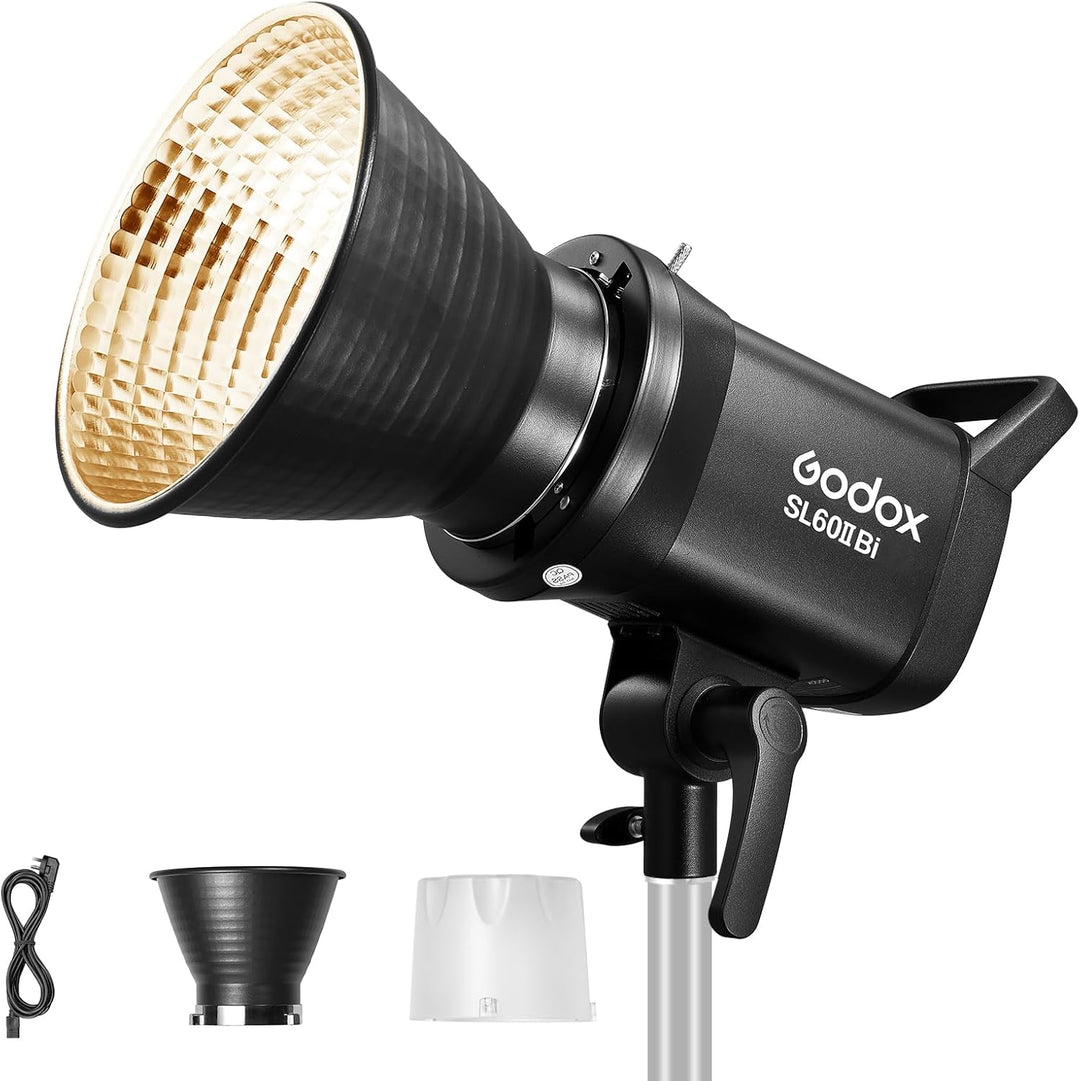 GODOX SL60IIBi Dauerlicht Kit LED Video Lichter,Videolicht 2800K-6500K,CRI>96,TLCI>97,25100Lux mit G