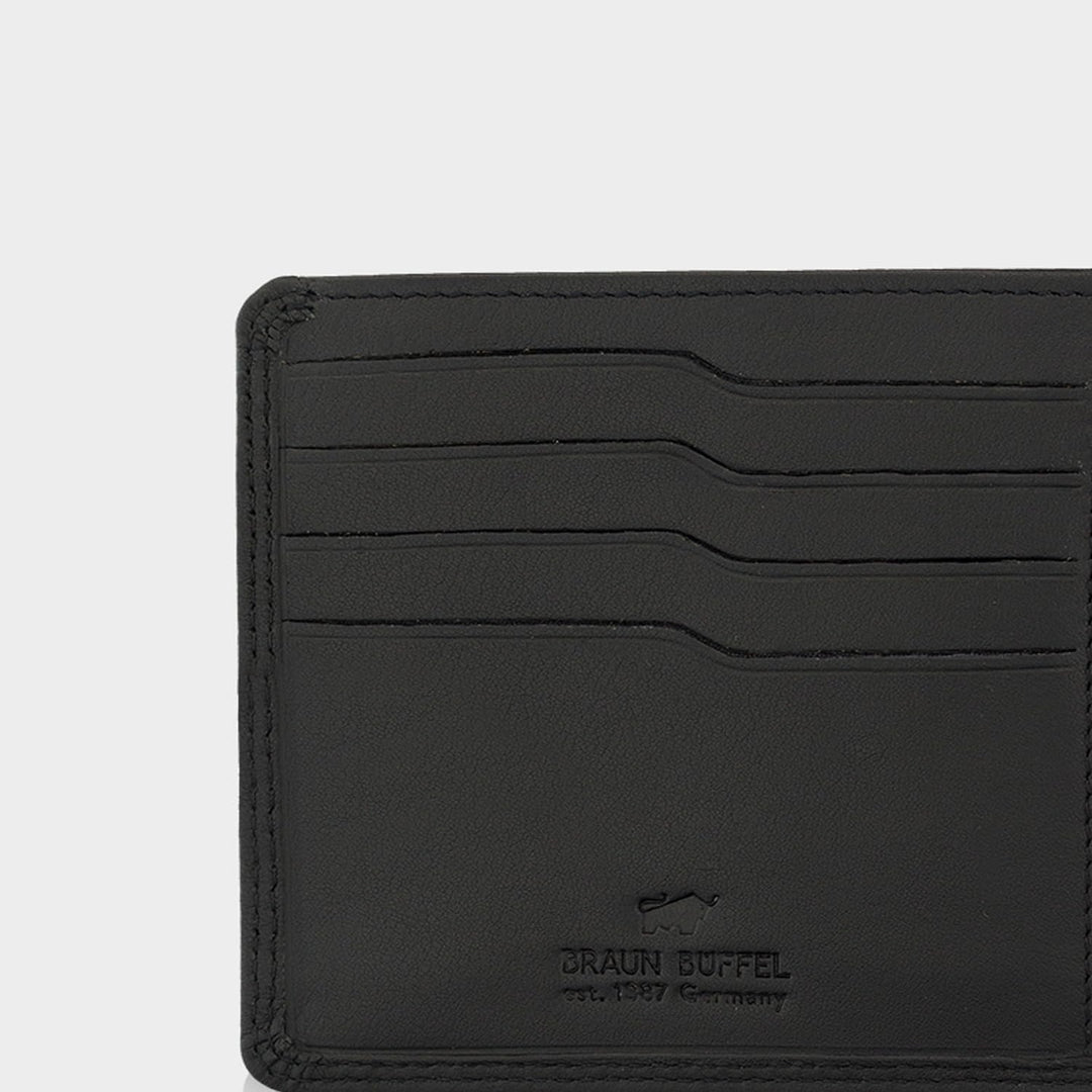 BRAUN BÜFFEL Kartenetui mit Geldklammer Golf 2.0 - Kartenhalter aus echtem Leder - 8 Kartenfächer -