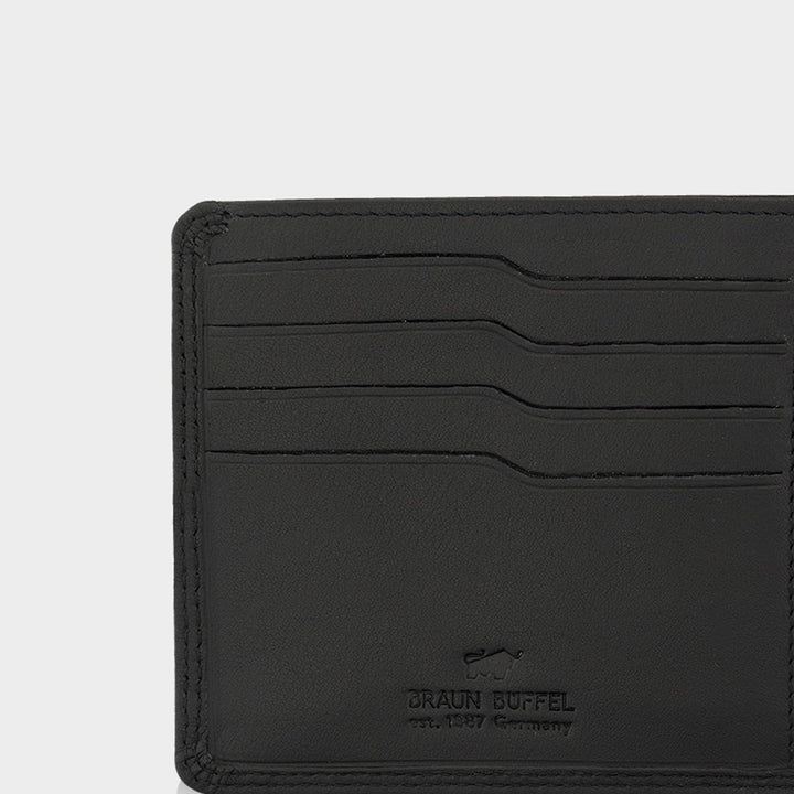 BRAUN BÜFFEL Kartenetui mit Geldklammer Golf 2.0 - Kartenhalter aus echtem Leder - 8 Kartenfächer -