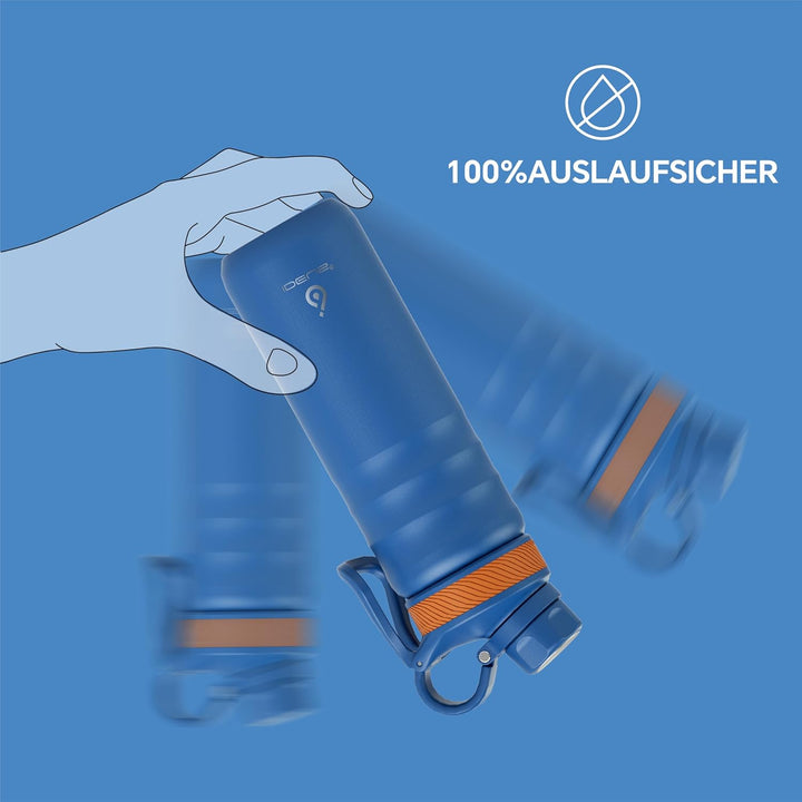 IDEUS Vakuumisolierte Wasserflasche, 24 Oz (710 ml) Edelstahl Doppelwand Flasche Metall Sport Kantin
